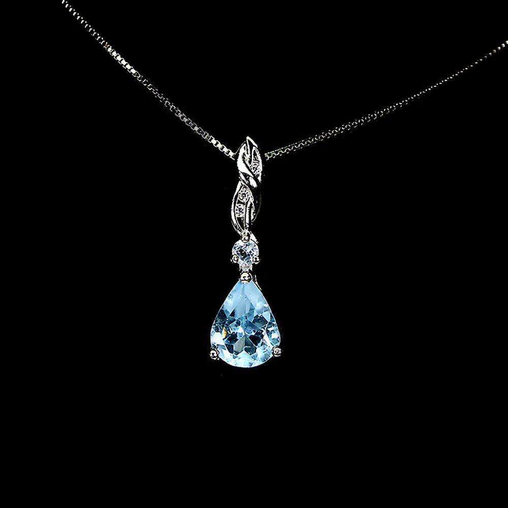 Sky Blue Topaz  .925 Sterling Silver Necklace